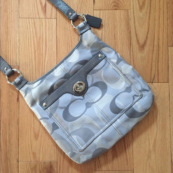 Coach Signature C Sateen & Leather Crossbody Bag - Picture 1 of 5